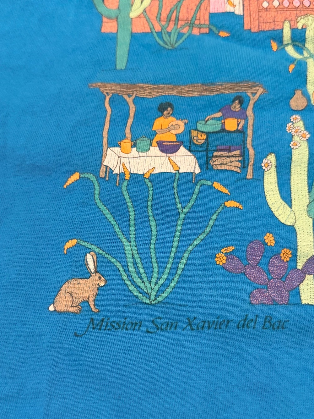 Vintage Tucson Arizona Mission San Xavier Del Bac Single Stitch Shirt 90s - Picture 5 of 10